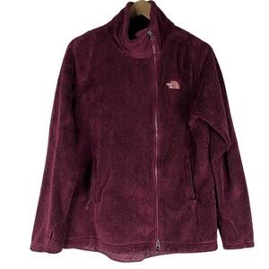The North Face Fleece Jacket Womens M Burgundy Full Zip Outdoor Gorpcore Cozy